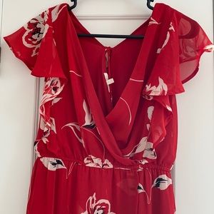 Maurices Red Flower high/low dress